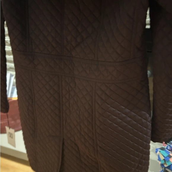 Ivanka Trump Womens Winter Wine Color Faux Fur Lined Hood Quilted Parka M NWT - Picture 7 of 16